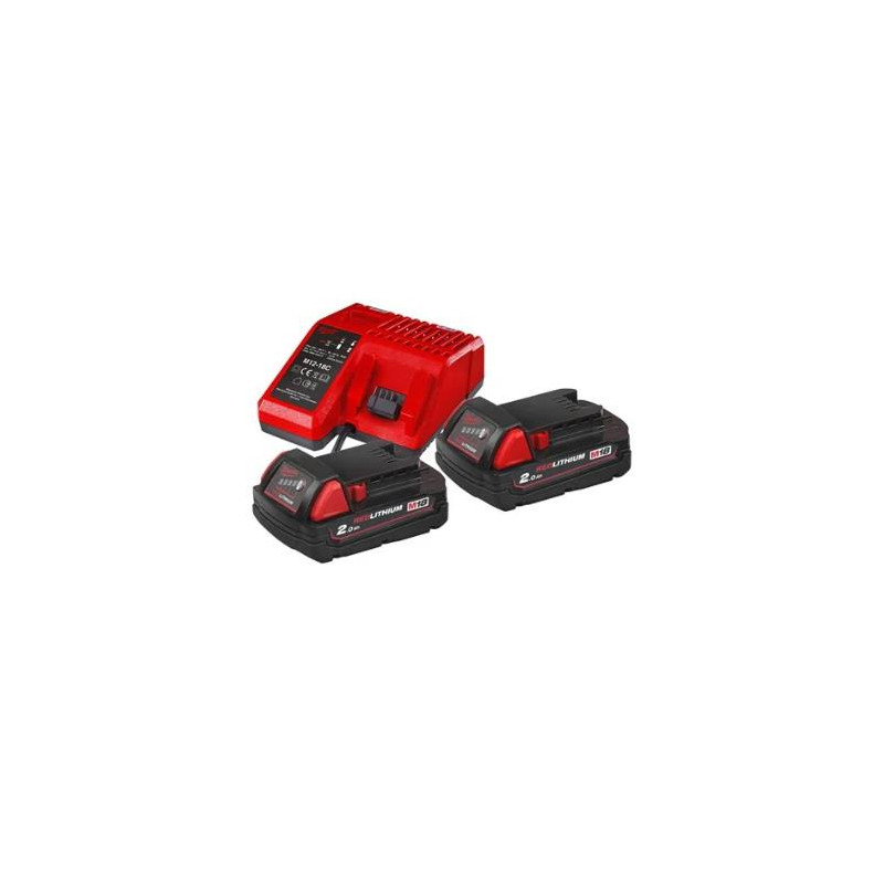 Kit Milwaukee, Carregador + 2 Baterias 18V 2.0AH