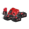 Kit Milwaukee, Carregador + 3 Baterias 18V 5.0AH + 1 de 12V 2AH
