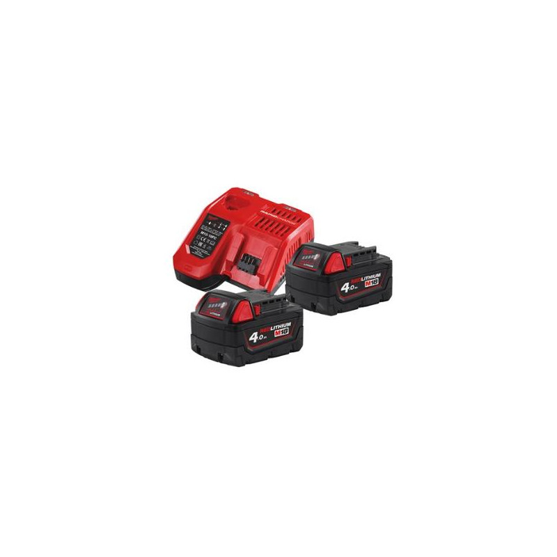 Kit Milwaukee, Carregador + 2 Baterias 18V 4.0AH