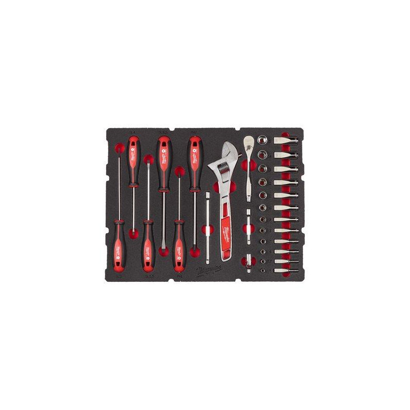 Espuma PACKOUT 3 Ch.caixa de 1/4", ch.fendas Milwaukee