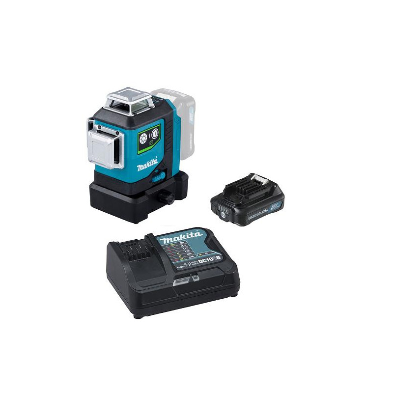 Nivel Laser 3 Linhas 360º Makita SK700GD Kit Makpac C/1 Bateria 2Ah + caregador
