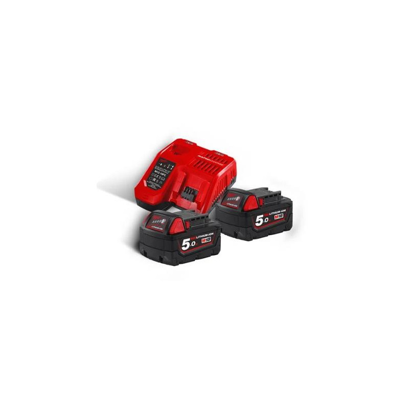 Kit Milwaukee, Carregador + 2 Baterias 18V 5.0AH