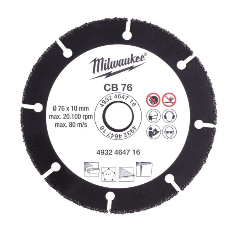 Disco com granulo de carboreto 76mm Milwaukee